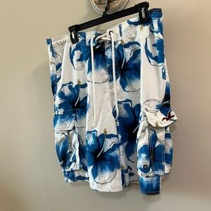 Hollister White Shorts with Navy Accent